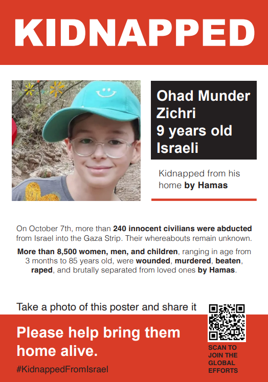 Mark_Goldberg's tweet photo. I have joined @marty_morantz in #ProjectBringThemHome
My adopted hostage is 9-year old Ohad Munder Zichri
https://t.co/nnu6AUPWgC https://t.co/gxMnSVZaxA