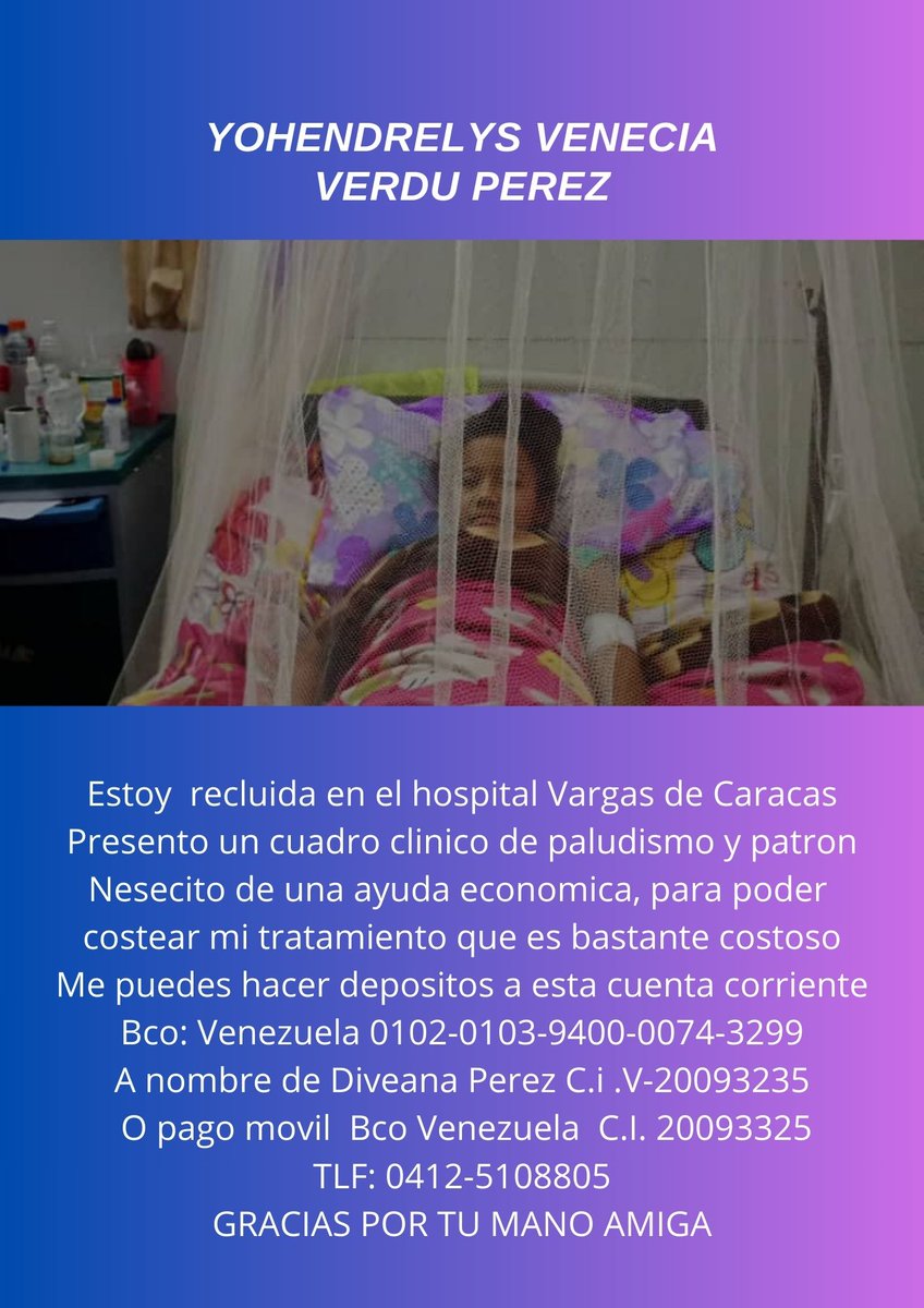 Aubilio's tweet photo. Demos una mano amiga a Yohendrelys Verdu https://t.co/xyQFd1fy4P