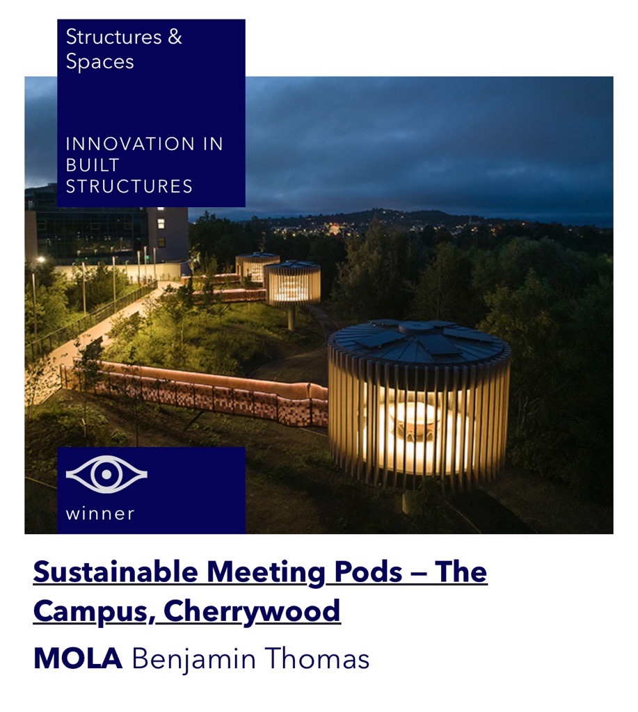 MOLA_Arch's tweet photo. Mola has won 4 @IDIIreland  Awards 2023! Sustainable Meeting Pods at Cherrywood took the Grand Prix, Commercial Architecture, and Innovation Awards, while Merrion Road Residential Development snagged Multi Residential and Architecture. 🏡👏
#designawards2023 #IrishDesign2023 https://t.co/21ciRSoXSn