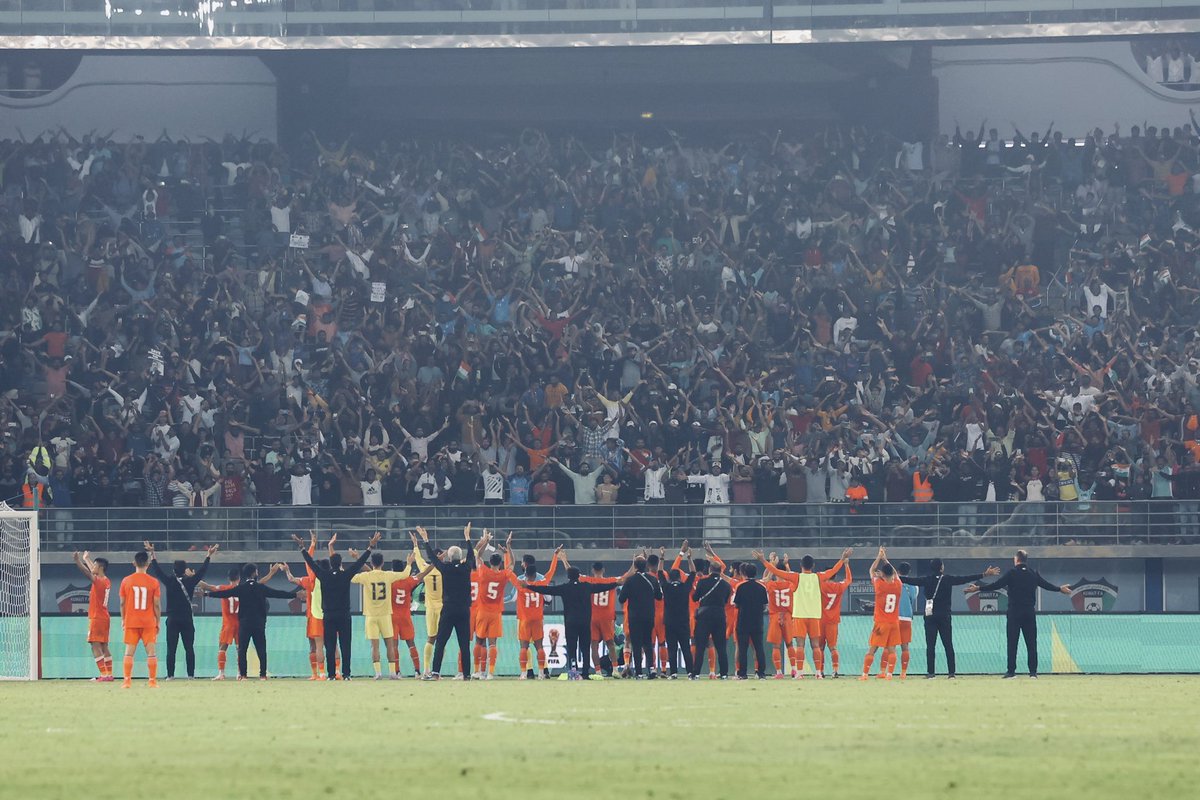 Great outing last evening & a positive beginning to our WCQ campaign ⚽️🎉 Hoping to keep the positive momentum going! Onto the next one ☝️ See you, Bhubaneswar 🥂 #IndianFootball #BlueTigers