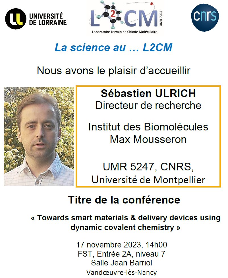Chimie Moléculaire (@l2cm_umr7053) on Twitter photo Today, great scientific time in Nancy <a href="/L2CM_UMR7053/">Chimie Moléculaire</a> with Sébastien Ulrich, director of research, cnrs, <a href="/IBMM_Balard/">IBMM - Institut des Biomolécules Max Mousseron</a> Today, great scientific time in Nancy <a href="/L2CM_UMR7053/">Chimie Moléculaire</a> with Sébastien Ulrich, director of research, cnrs, <a href="/IBMM_Balard/">IBMM - Institut des Biomolécules Max Mousseron</a>