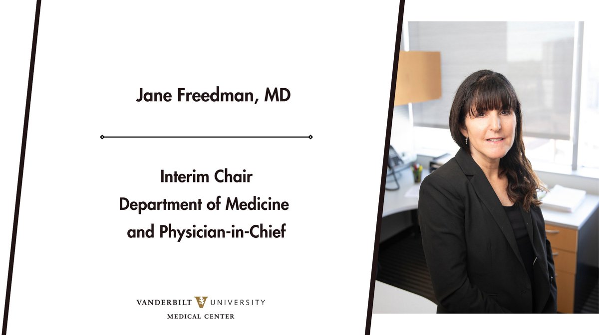 .@JaneFreedmanMD is Interim Chair of @VUMC_Medicine following @KimrynRathmell's appointment to @theNCI. Since 2021 arrival at @VUMC_heart, Freedman has overseen growth in @NIH funding, philanthropy, clinical volume + establishment of dynamic new programs. news.vumc.org/2023/11/17/van…