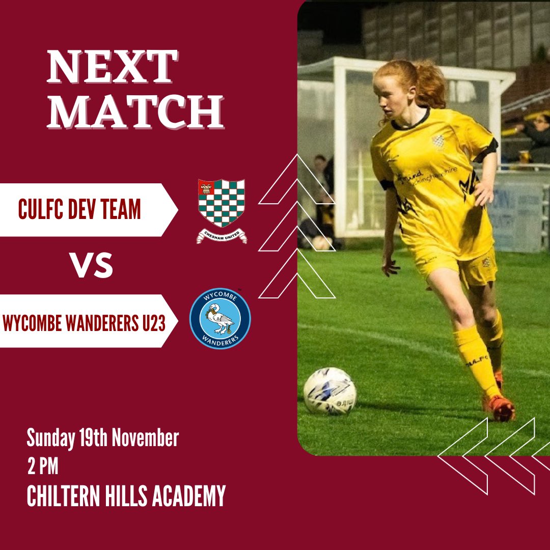 We’re back at home this Sunday as we face @WWFCW_Youth u23s in the league! We’d love to see some Chesham faces there to support us💜💙