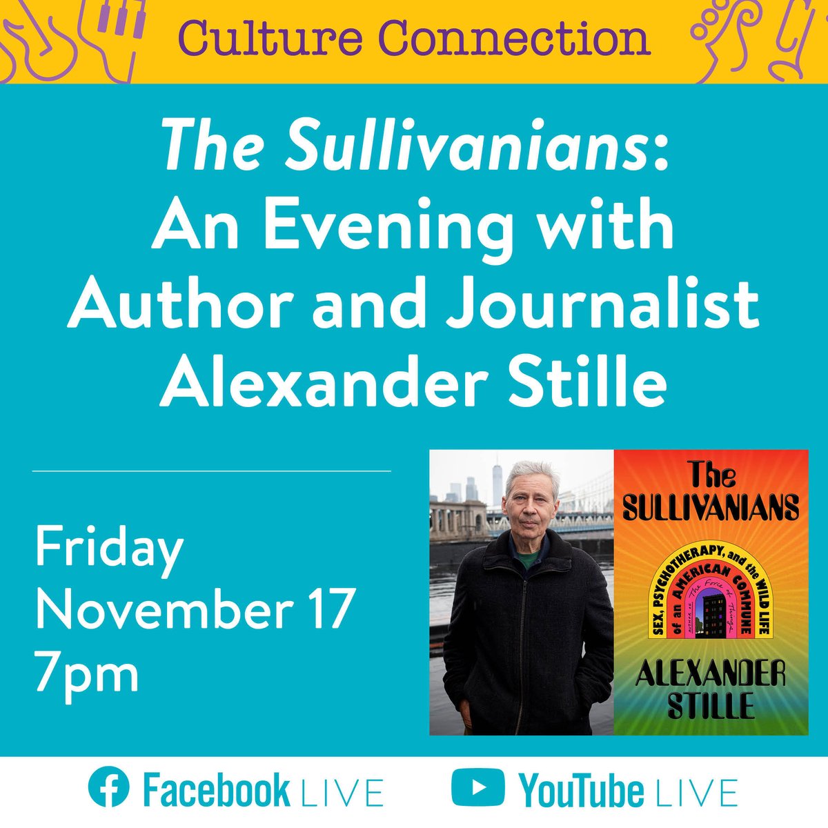 Join us for our Culture Connection conversation with journalist @a_stille, author of 'The Sullivanians: Sex, Psychotherapy, and the Wild Life of an American Commune,' on Friday, Nov. 17 at 7PM. facebook.com/QPLNYC/videos youtube.com/live/PLeThy_rU…