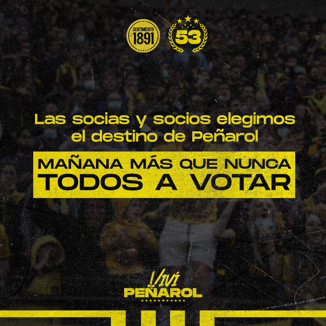 ViviPenarol53's tweet photo. 🟨⬛️ ¡Se viene una elección histórica! Chequeá tus mesas de votación en el interior de Uruguay. Tenemos que llenar las urnas de votos para @Sentimiento1891 #RuglioPresidente

Este 18 de noviembre votá #RuglioPresidente. Este 18 de noviembre votá @sentimiento1891.

#TodoPorPeñarol https://t.co/FlnOFa4gy2