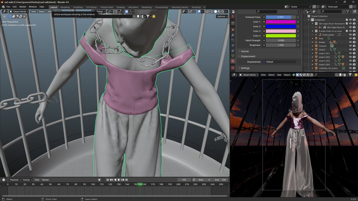 CreativeJuan_'s tweet photo. trabajo personal que llevo haciendo todo el dia 
#blender #3d #animation #chain https://t.co/FIKgyQxB3F