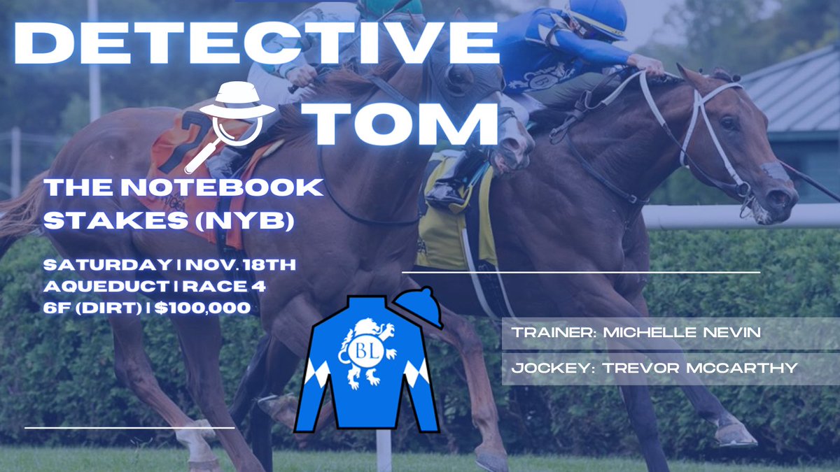 BlueLionRacing's tweet photo. Saturday Stakes entry 🚨@TheNYRA #nybreds #thefactor #bluelionthoroughbreds 📷: NYRA https://t.co/dN8ZXF0Y5p