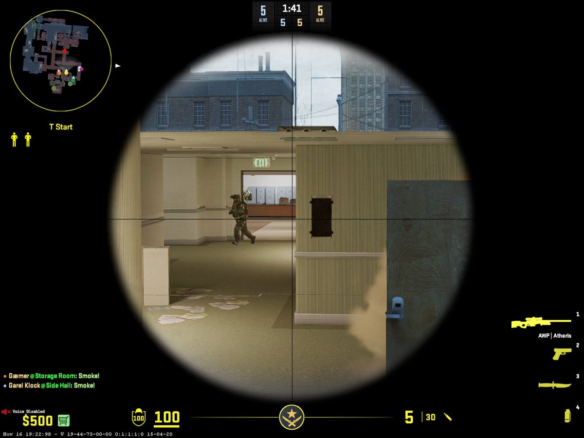 OP office glitch spot. You can shoot through the doors on the right only and kill ppl with any weapon.