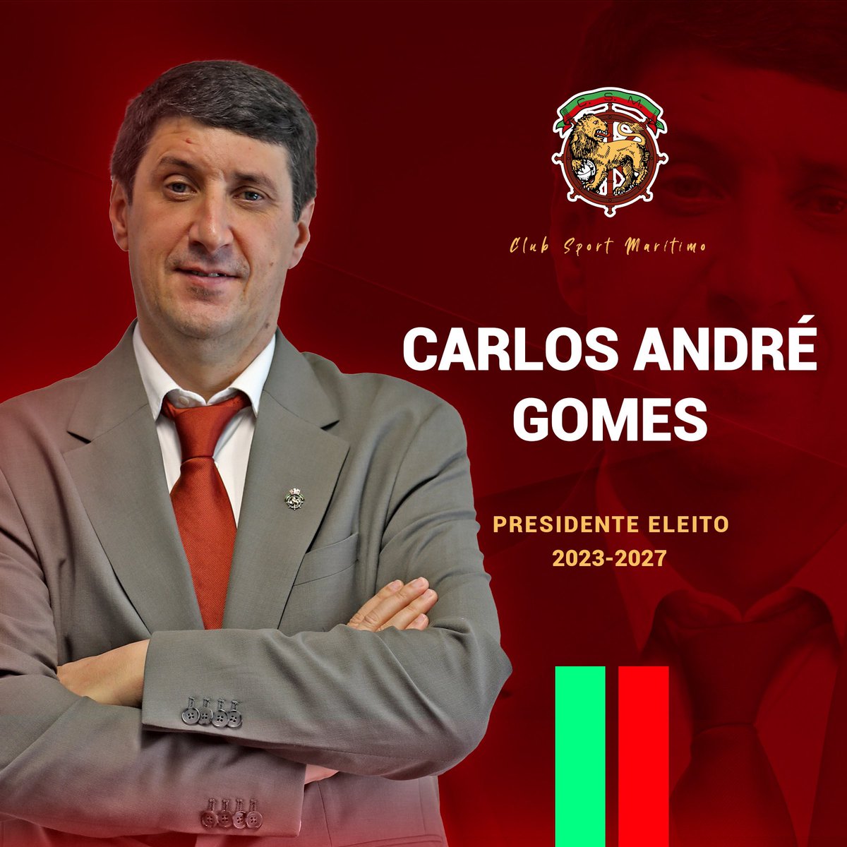 ℹ️ Eleitos os Órgãos Sociais do Clube para o quadriénio 2023-2027. 

Carlos André Gomes é o novo Presidente do Club Sport Marítimo.