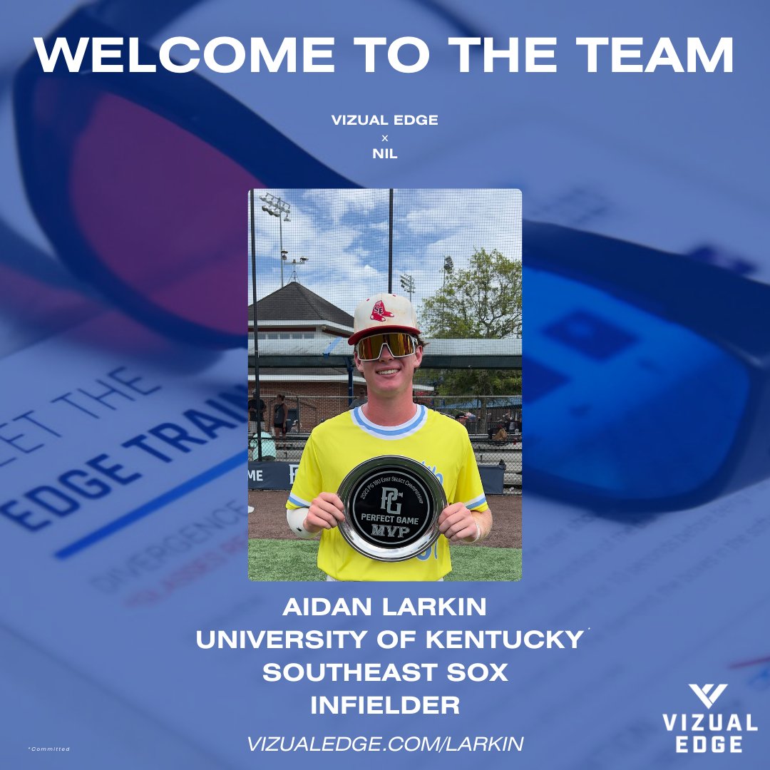 VizualEdge's tweet photo. Join us in welcoming our newest #NIL athlete, Aidan Larkin, who is committed to @UKBaseball! A long-time user of the #EdgeTrainer program, we're thrilled to have Aidan join the team! #WinningIsInSight #VisionTraining #SportsVision #BaseballTraining #EyeTraining #BrainTraining https://t.co/FdQ2mPAZqD