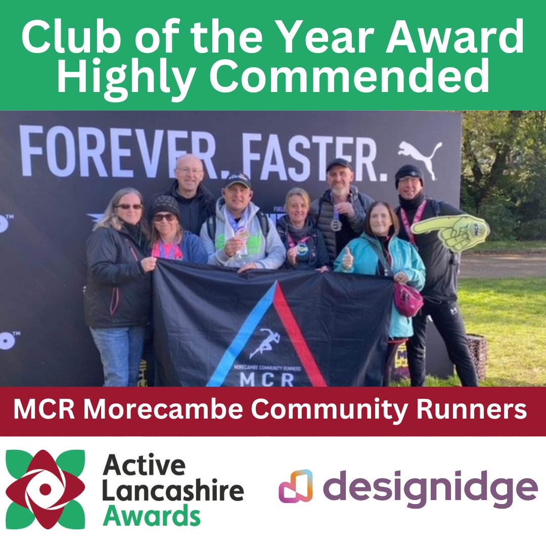 Active Lancashire Awards (@activelancsawds) on Twitter photo 👏Morecambe Community Runners have received the Highly Commended trophy in the Club of the Year Category sponsored by <a href="/Designidgeltd/">Designidge</a>! 👏Morecambe Community Runners have received the Highly Commended trophy in the Club of the Year Category sponsored by <a href="/Designidgeltd/">Designidge</a>!