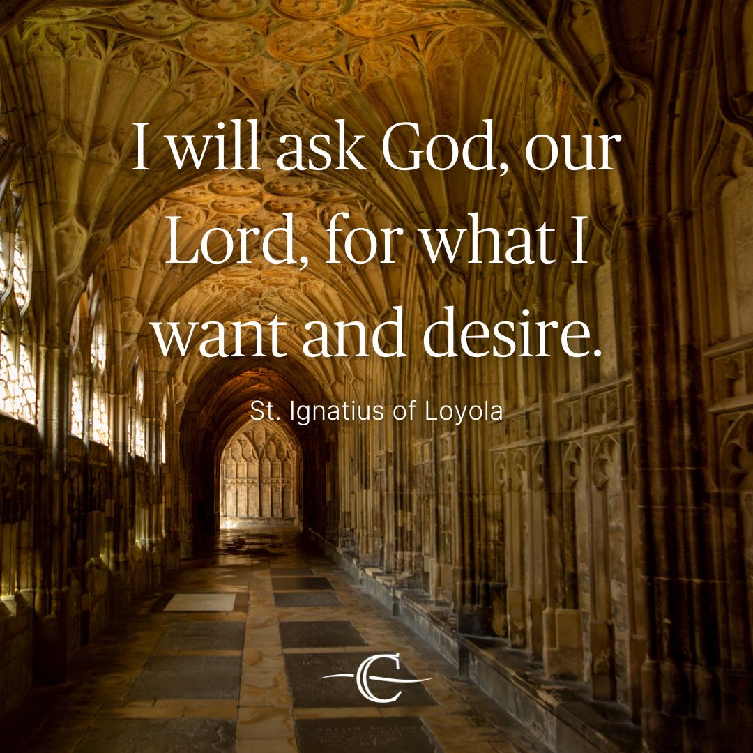 'I will ask God our Lord for what I want and desire.' - St. Ignatius of Loyola

#AMDG #AdMajoremDeiGloriam #IgnatianSpirituality #askandyouwillreceive #JesusChangesEverything