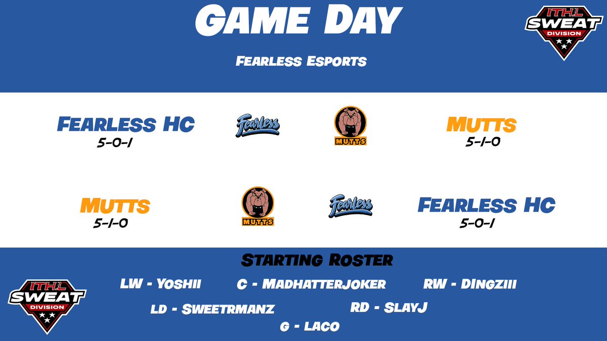 FHC is back for week 2 of <a href="/IceTiltHL/">ITHL</a> vs the Mutts. Games will be at 9 &amp; 9:30pm EST. Make sure you come join the stream and watch the boys! 

twitch.tv/dingz__