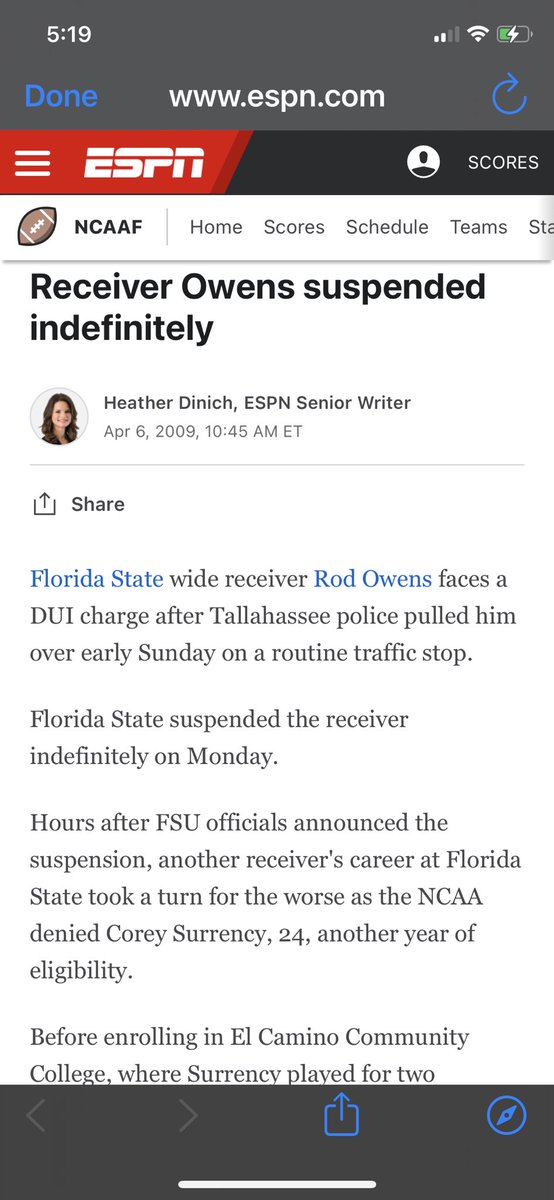 sbream1's tweet photo. Hey @CFBHeather Can you please explain why this article you wrote in 2009 is currently on my @espn “My News” feed? 🤔 

@FSUFootball https://t.co/XVOVfZp8Qe