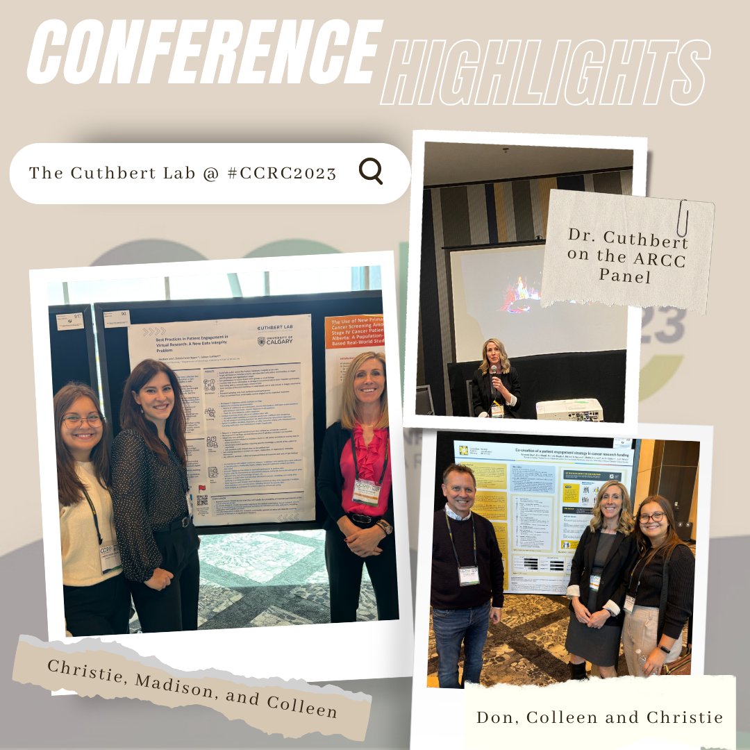 Cuthbert_Lab's tweet photo. Earlier this week, the Cuthbert Lab attended the #ccrc2023 conference in Halifax!
With a speaker panel, two posters, and a visit to a third presented by a dear member of our PFAC, the team had a great time exchanging knowledge and networking.
#cancerresearch #cuthbertlab https://t.co/fVA2lUOZgx