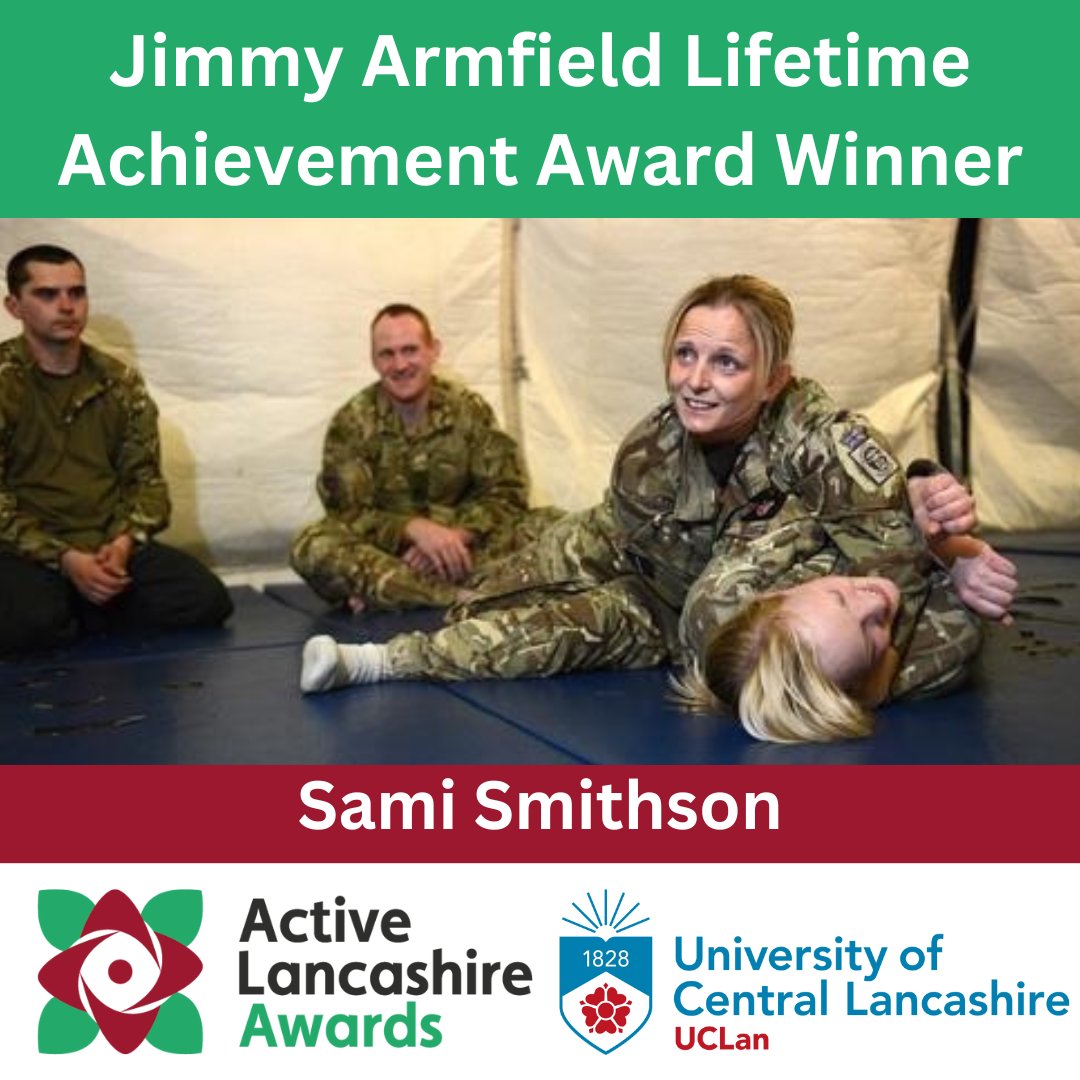 🏆And the winner is... Sami Smithson who has picked up the Jimmy Armfield Lifetime Achievement award sponsored by @UCLan!