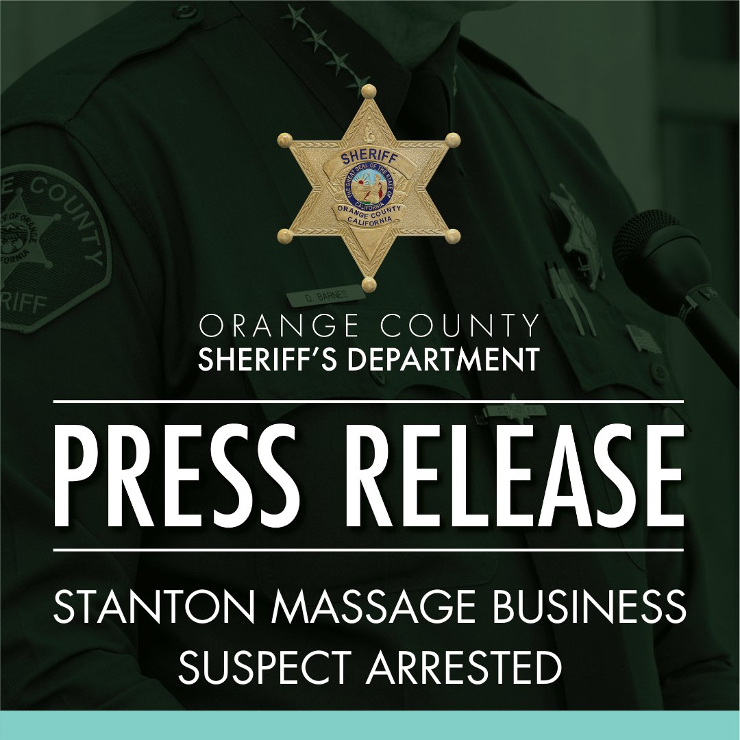 Orange County Sheriff’s Department investigators have arrested one man on suspicion of robbing a massage business of $2,000 and sexually assaulting multiple victims. Read the full press release at ocsheriff.gov