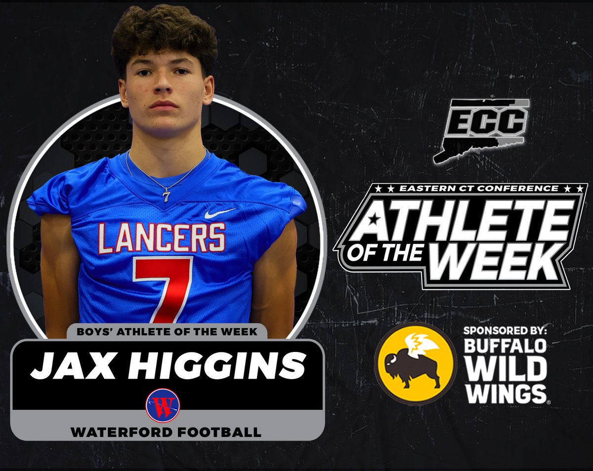 ECC Athletics (@goeccathletics) on Twitter photo Congrats to this week's <a href="/GoECCAthletics/">ECC Athletics</a> Athletes of the Week! Paige Jessuck <a href="/lancer_sports1/">Waterford Athletics</a> Soccer & Jax Higgins <a href="/lancer_sports1/">Waterford Athletics</a> Football. Thanks to all the fans who voted & to our sponsor <a href="/BWWings/">Buffalo Wild Wings</a> of Waterford. <a href="/NFP_CTEast/">NFP Sports - CT East</a> #eccaow #eccnation Congrats to this week's <a href="/GoECCAthletics/">ECC Athletics</a> Athletes of the Week! Paige Jessuck <a href="/lancer_sports1/">Waterford Athletics</a> Soccer & Jax Higgins <a href="/lancer_sports1/">Waterford Athletics</a> Football. Thanks to all the fans who voted & to our sponsor <a href="/BWWings/">Buffalo Wild Wings</a> of Waterford. <a href="/NFP_CTEast/">NFP Sports - CT East</a> #eccaow #eccnation