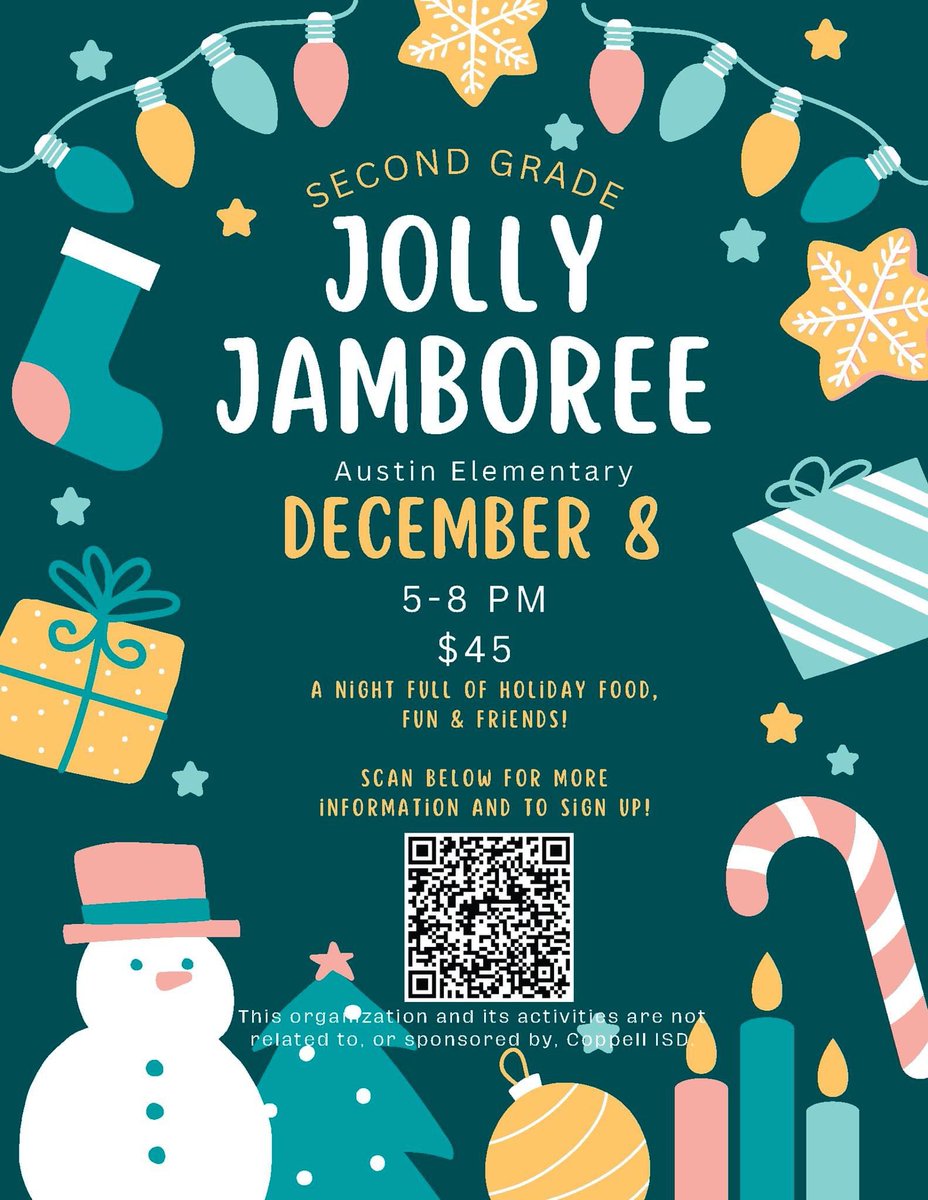 Austin 2nd grade teachers are hosting their first ever ‘2nd Grade Jolly Jamboree’! Details/signup: docs.google.com/forms/d/e/1FAI… (While this fantastic event is hosted by Austin teachers, it is not related to/sponsored by CISD or Austin PTO)