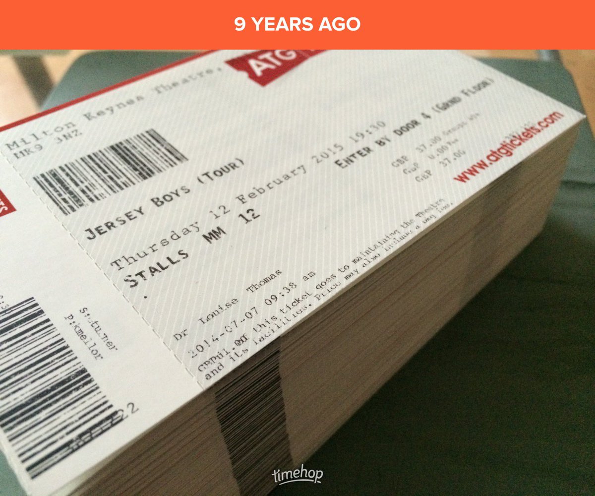 Wow 9 years ago evening spent sorting tickets for <a href="/JerseyBoysUK/">Jersey Boys</a> <a href="/MKTheatre/">Milton Keynes Theatre</a> #OriginalTourSeasons 

Today sending our emails with e-tickets for our visit to #WestEnd on 26/11/23 to see <a href="/JerseyBoysUK/">Jersey Boys</a>

See you soon <a href="/KarlJWilson/">Karl James Wilson</a> <a href="/Declan_Egan1/">Declan Egan</a> <a href="/PeterNash9/">Peter Nash</a>  <a href="/LukeSuri/">Luke Suri</a>
