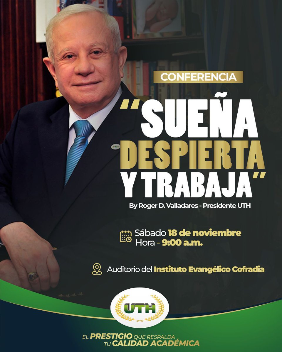 ¡Cofradía! Mañana nos veremos.
Además tendremos una jornada de inscripción de matrícula en UTH sede Cofradía a Lps 550.00 adicionalmente un descuento especial en las mensualidades.

¡Te espero en el Instituto Evangélico Cofradía a partir de las 9AM!