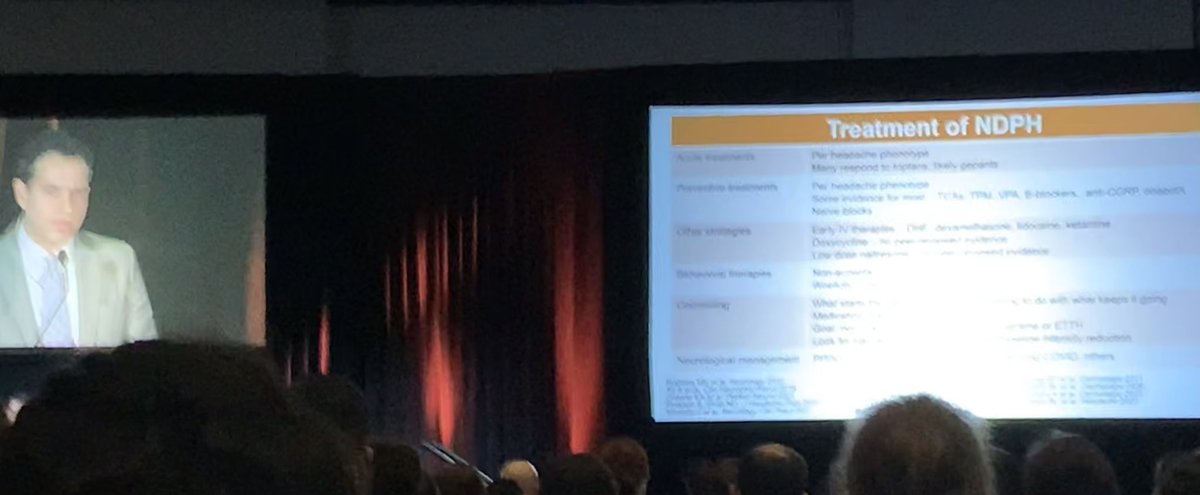 SimyParikh's tweet image. Wonderful discussion by @mrobbinsmd on new daily persistent #headache. What starts the headache may have nothing to do with what keeps it going. And do not forget #SpinalCSFLeak in the differential! @ahsheadache #ahsaz23