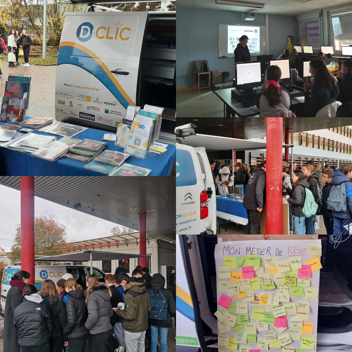 College_Wernert's tweet photo. Beau succès de @AssoDClic qui a  installé sa caravane de l'#orientation dans la cour du @College_Wernert et a démarré la semaine de l'orientation qui aura lieu du 20 au 24/11.
#parcoursavenir
@acstrasbourg https://t.co/w5fljgZvEw