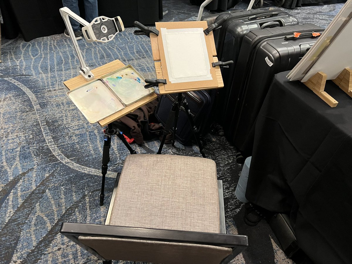 Sketching at CTN #ctnexpo #watercolor #escodabrushes #animation #weasel #animalart #whimsicalart #knight