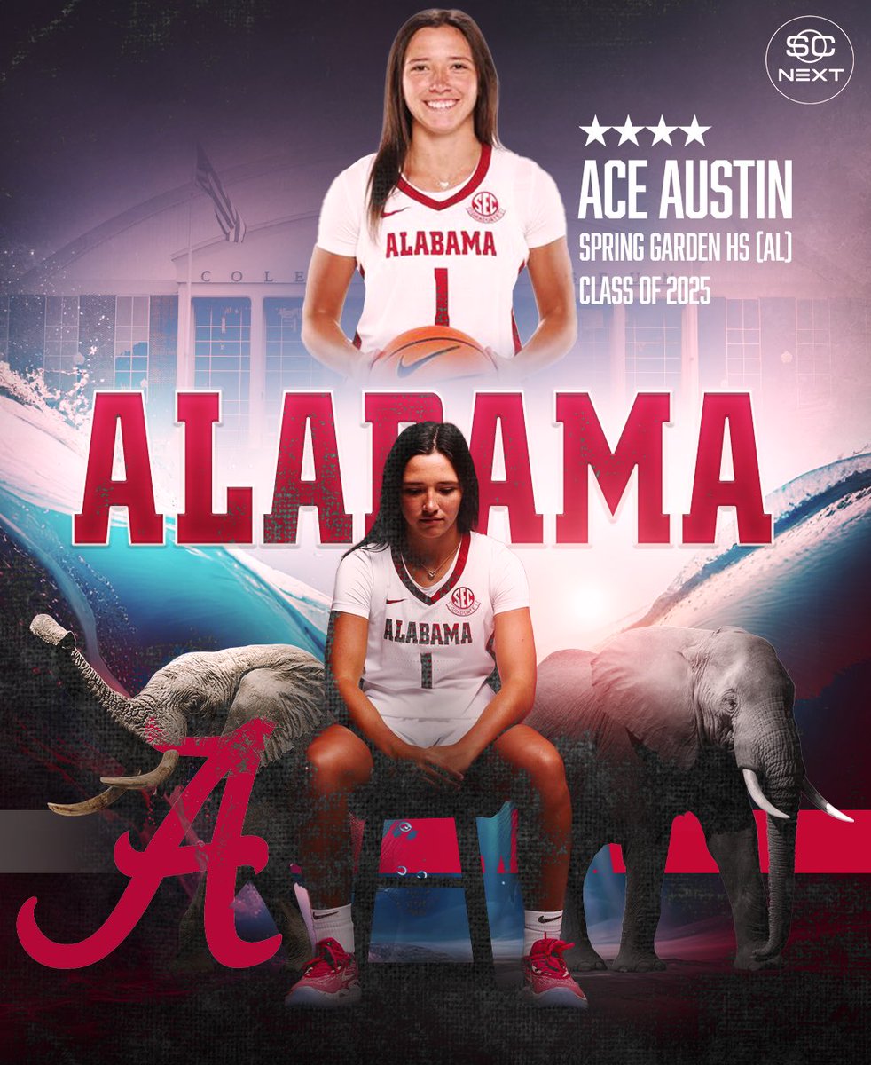 4⭐️ Ace Austin (no. 53 espnW Super 60) has committed to Alabama 🐘 #RollTide @AceAustin11 | @AlabamaWBB
