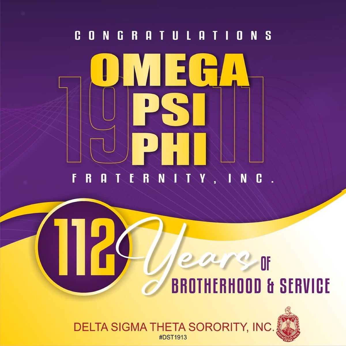 Congratulations to the outstanding men of Omega Psi Phi Fraternity, Inc. on 112 years of manhood, scholarship, perseverance and uplift! 
<a href="/officialoppf/">Omega Psi Phi® Fraternity</a> 
<a href="/The_Boot_Bruhz/">#WelcomeToQuemerce 🐶</a> 

 #OmegaPsiPhi112 #DST1913