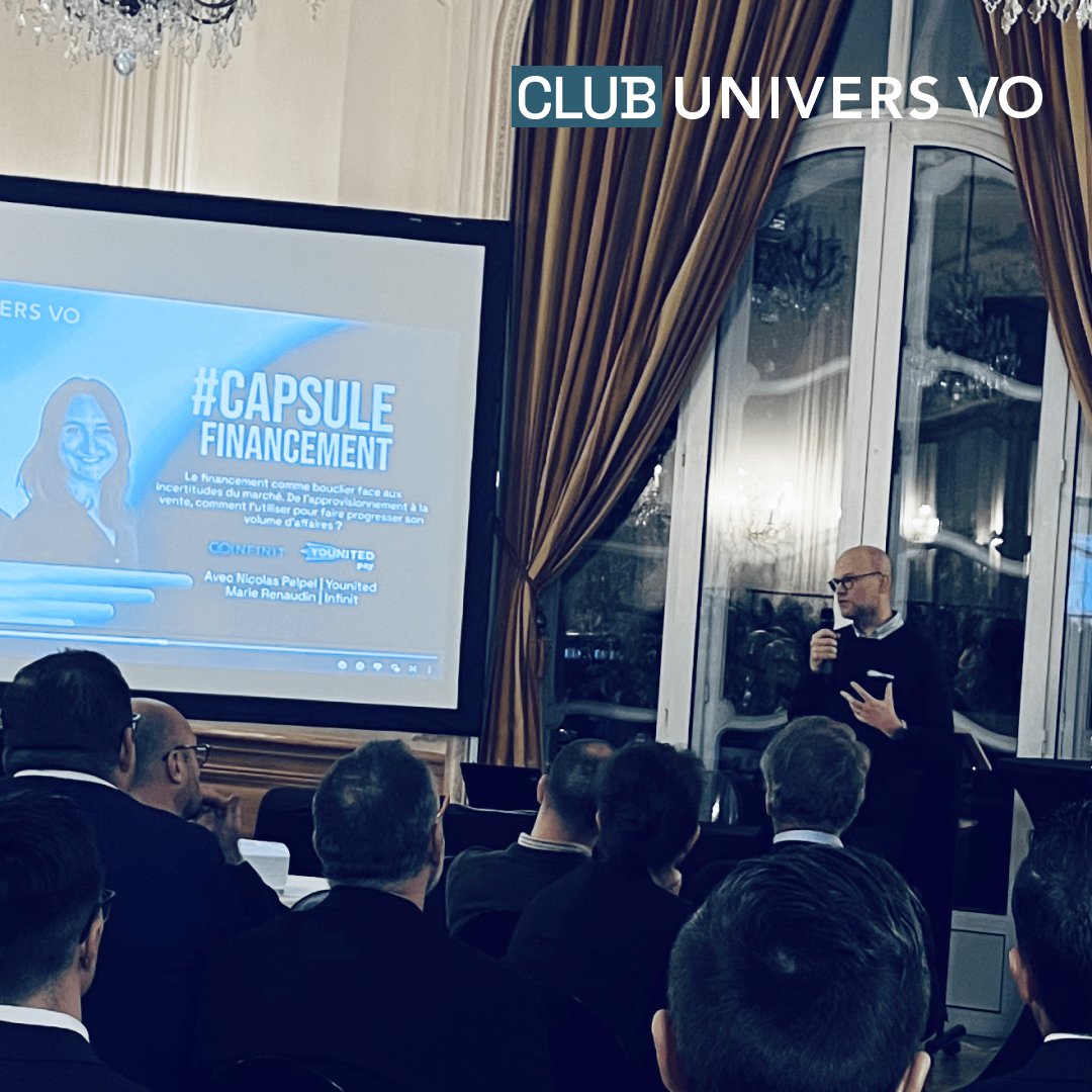 Revivez le Club #UniversVO dédié au Remarketing auto ! 🚗 Aux côtés de Marie Renaudin, cofounder d'Infinit, Nicolas Pelpel a exploré le rôle du financement comme bouclier face aux incertitudes. #Automobile #Financement
