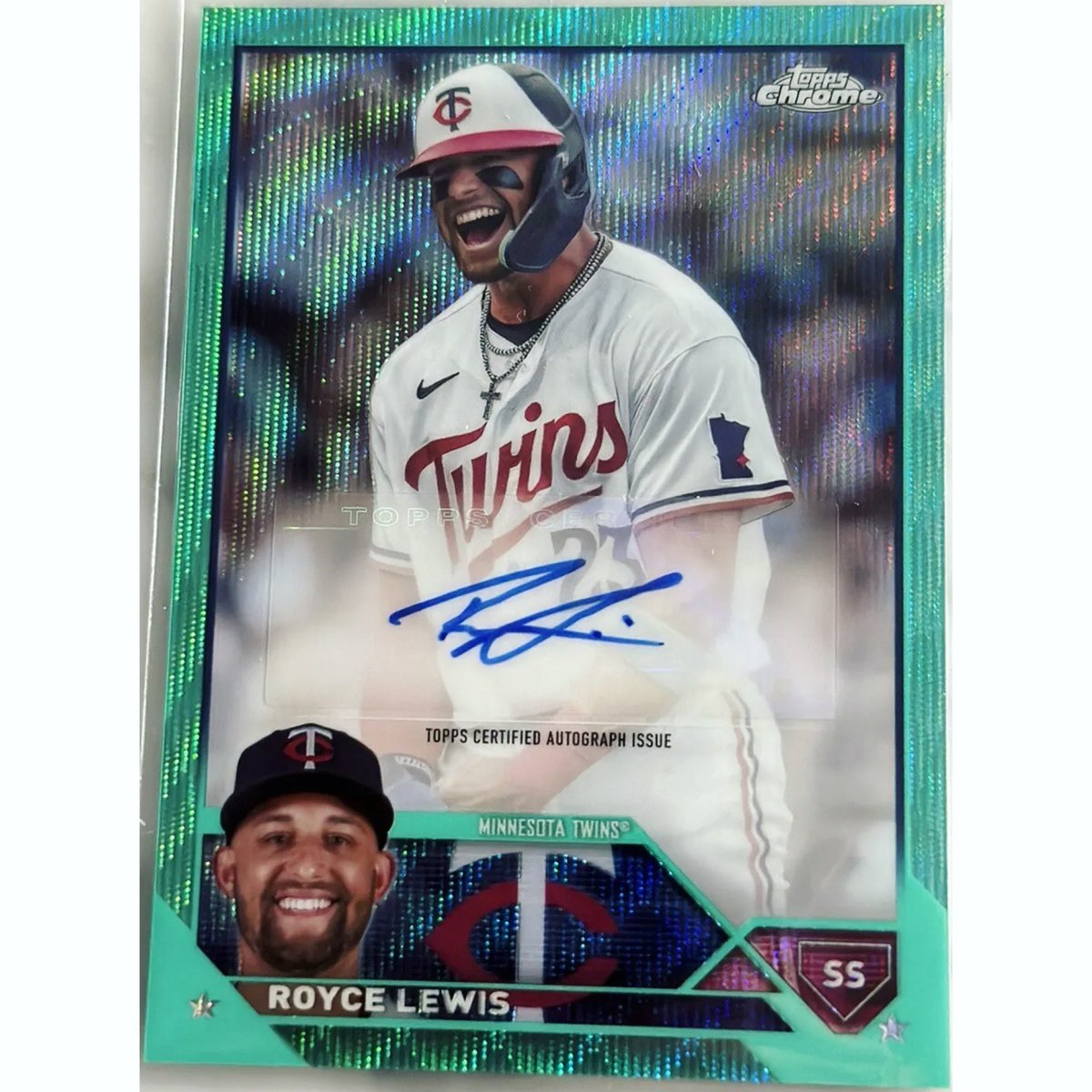 2023 Topps Chrome Update ROYCE LEWIS AUTO AQUA WAVE REFRACTOR /199 TWINS RC
 
#mntwins #wintwins #roycelewis #thehobby #sportscard #sportscardcollector