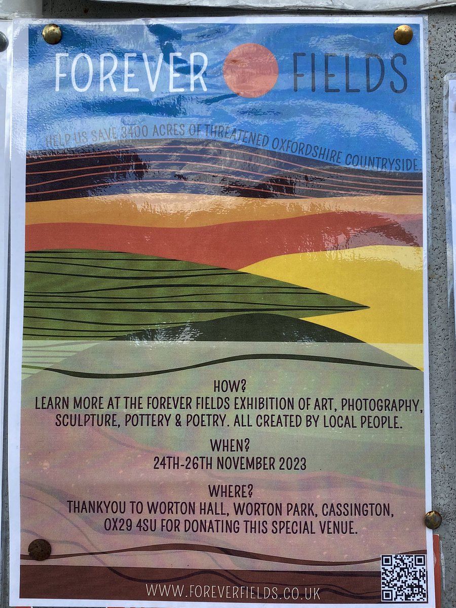 Ex_CPNeditor's tweet photo. Don’t miss the Forever Fields Exhibition of artworks recording and celebrating the Oxfordshire fields that developers Botley West want to cover with hundreds of acres of solar panels. Photos show the fields between Wytham Woods and Farmoor reservoir, taken from Cumnor. https://t.co/tzXjjDAFxn