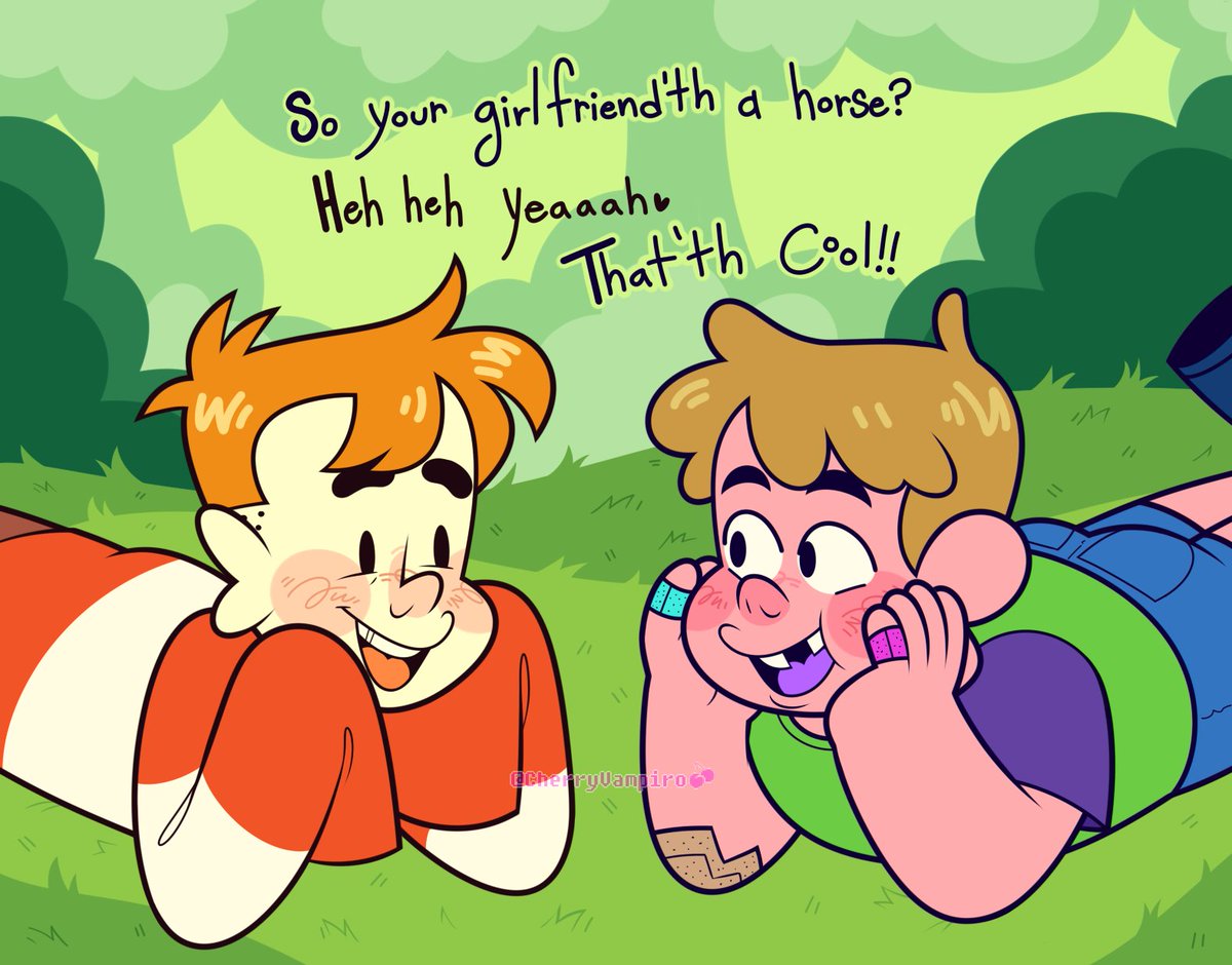 CherryVampiro's tweet photo. Day 6: (Crossover)/Creeksona 🌿🌿 JP &amp; Clarence would be fast friends who'd spend hrs talking if they ever met 😊😊
[ #CotcWeek23 #CraigoftheCreek #COTC ] https://t.co/oDteCioIjX