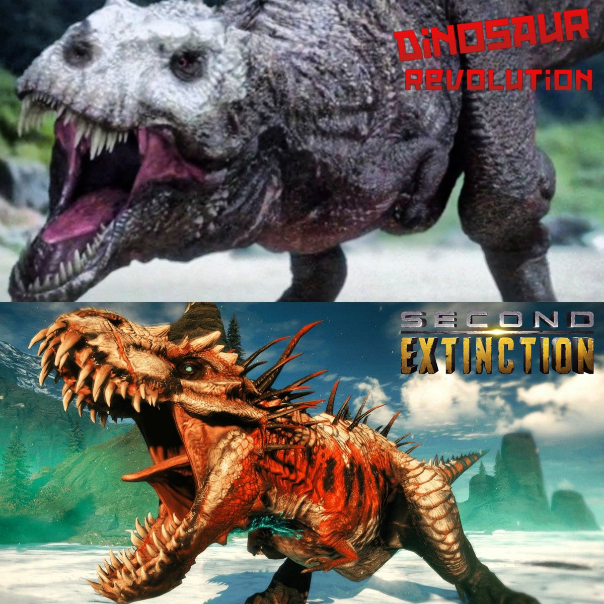 SpiderBlack_yt's tweet image. ¿Soy el único que ama la libertad creativa de hacer que la cabeza de un #TRex parezca una calavera? Es algo que me encanta y ha sido utilizado en dos ocasiones, en el documental #DinosaurRevolution y en el videojuego #SecondExtinction. ¡Estos #TyrannosaurusRex son brutales!🦖💀