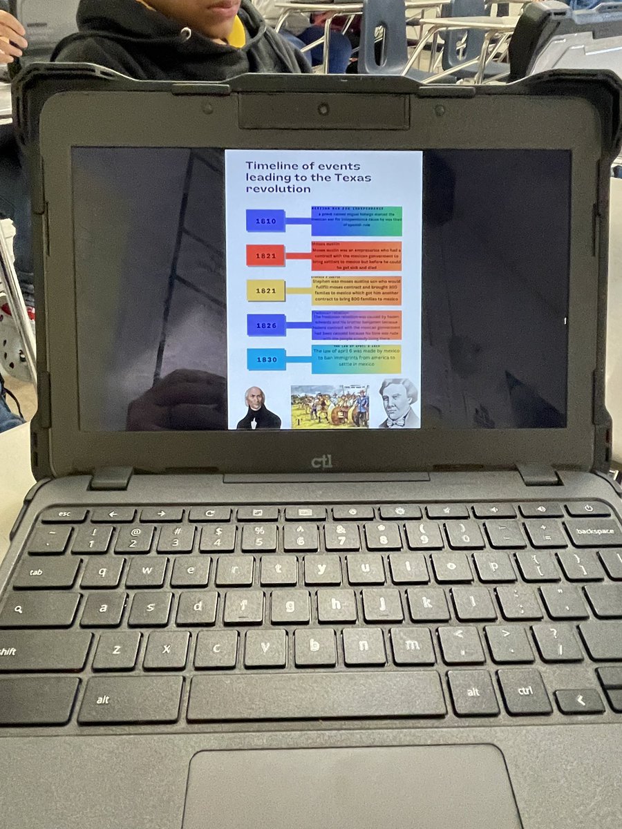 Todd Rigney, AI Prof. Development Coordinator (@todd_rigney) on Twitter photo Mr. Tullos at <a href="/MMAFAHISD/">Marshall Middle School</a> has his 7th grade historians create timelines using their <a href="/dpvils/">Verizon Innovative Learning Schools</a> Chromebooks and <a href="/canva/">Canva</a> - allowing students to personalize their learning to make it their own! Amazing work! Mr. Tullos at <a href="/MMAFAHISD/">Marshall Middle School</a> has his 7th grade historians create timelines using their <a href="/dpvils/">Verizon Innovative Learning Schools</a> Chromebooks and <a href="/canva/">Canva</a> - allowing students to personalize their learning to make it their own! Amazing work!