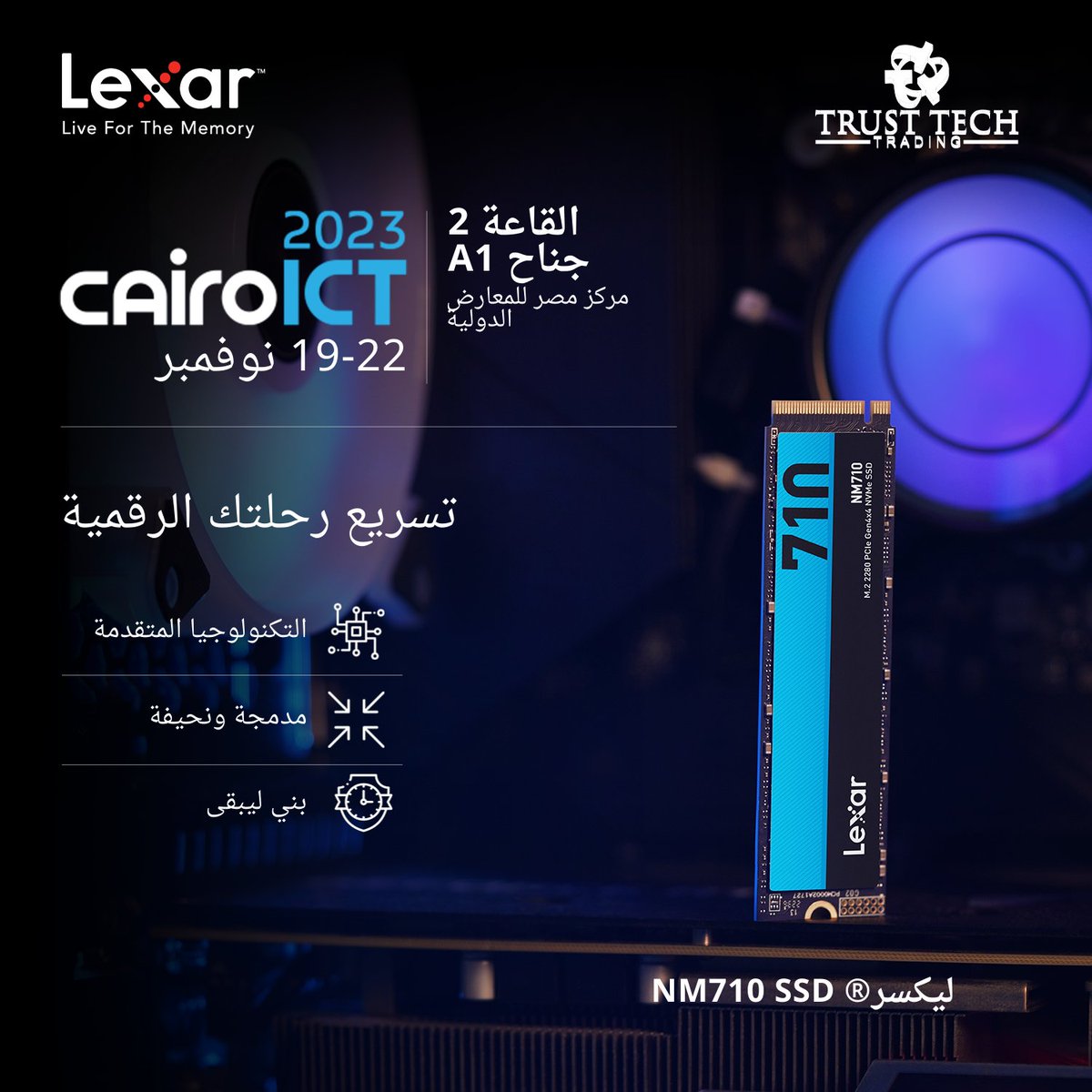 LexarMEA's tweet image. احصل على تجربة حوسبة فائقة السرعة مع Lexar® NM710 SSD! إنه يعزز السرعة كما لن تصدق 🚀 مع سرعات قراءة تصل إلى 5000 ميجابايت/ثانية وسرعات كتابة تصل إلى 4500 ميجابايت/ثانية! 🖥️💨 #BoostYourPC #FasterPerformance #LexarSSD #Lexar #LexarMEA #Lexarmemory #pcgaming #gaming #pcbuild