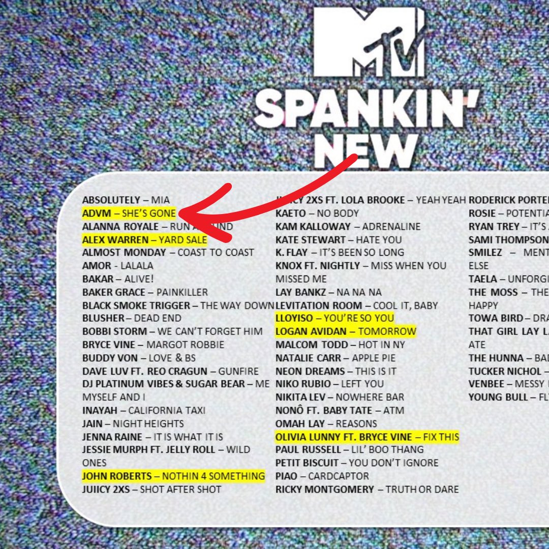 HIPVideoPromo's tweet photo. Starting Monday, November 20, ADVM’s “She’s Hone” will enter rotation on MTV Spankin’ New! Keep an eye out for it and see why we love ADVM so much here at HIP!

#advm #shesgone #mtvspankinnew #musicvideo #musicvideopromotion #musicvideomarketing #hipvideopromo https://t.co/c9rdlEuXdT