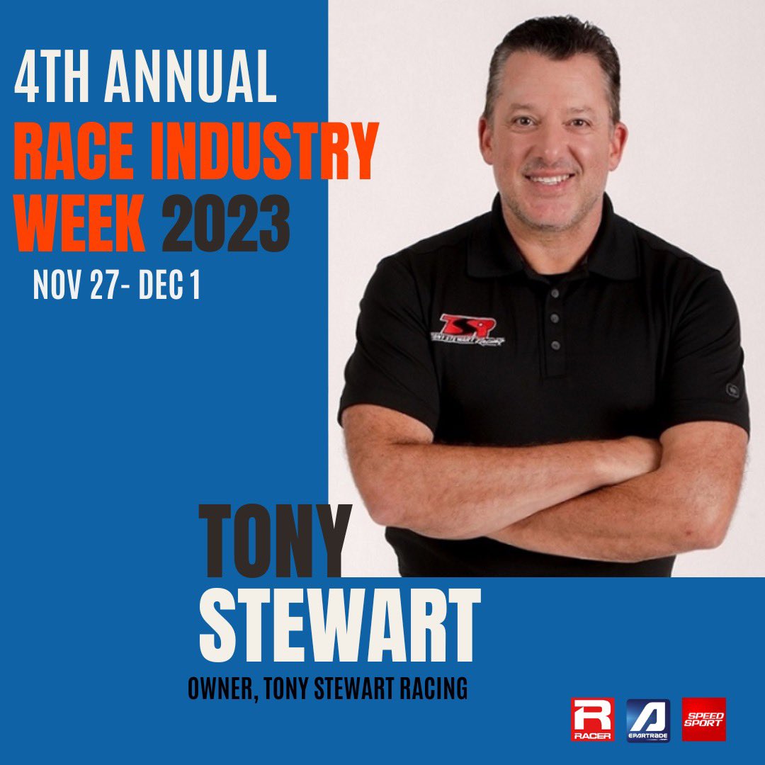 TonyStewart's tweet photo. Looking forward to being a featured speaker during the 4th Annual RACE INDUSTRY WEEK. My session will take place Thursday, Nov. 30 at 12:30pm ET. Please join me. No charge to attend.

Register here: https://t.co/OEuJWJtMcx

#Epartrade #Racer #SpeedSport #RaceIndustryWeek #RIW https://t.co/qqLpRSTlBz