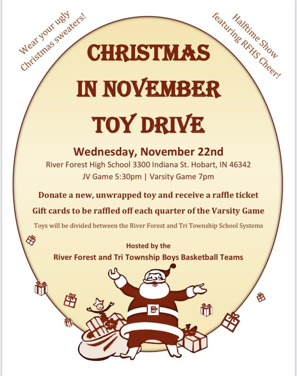Help the River Forest and Tri-Township communities. Bring a new toy!!!!