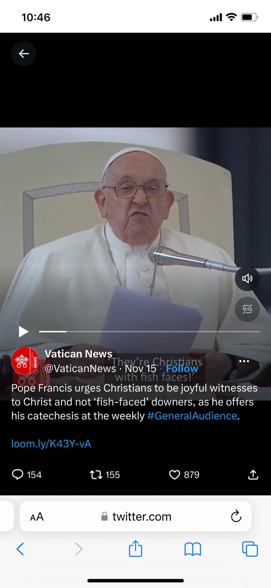 CoffinMedia's tweet photo. This is the exact moment when Bergoglio begins talking about Christians. #Contempt #MaskDrop https://t.co/0FrgvP50YY