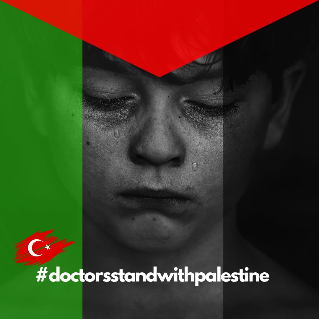 Bizim derdimiz masum insanların canı. Hayat kurtarmak için uğraşan doktorlar olarak katliam yapan bir terör devletine karşı sessiz kalamayız.

#doctorsstandwithpalestine