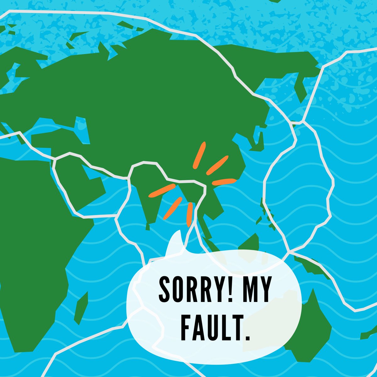 It's time for our #GeoJoke of the month!

What did one tectonic plate say after it bumped into another?

Sorry! My fault.

Bonus Fun Fact: Still a topic of debate, the main theory of how tectonic plates move is by convection currents (driven by heat) in the mantle.

#UWaterloo