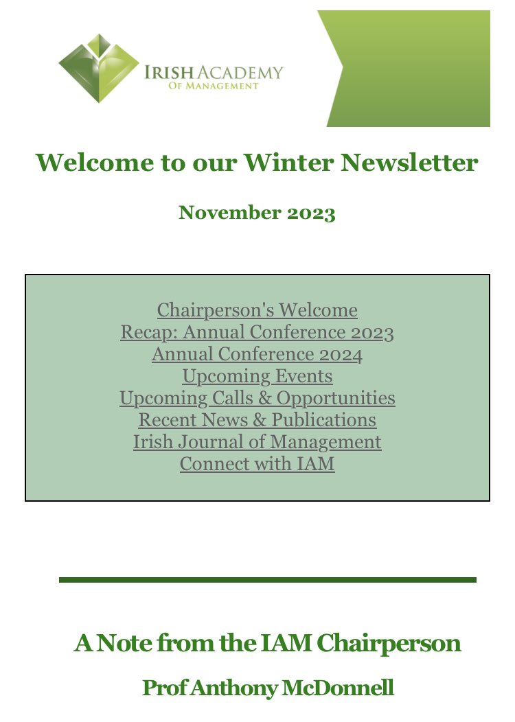 The winter newsletter of the Irish Academy of Management is now published. Please do have a read to learn more of another active period for <a href="/iamirl/">iamireland</a> mailchi.mp/0ba70678b974/i…