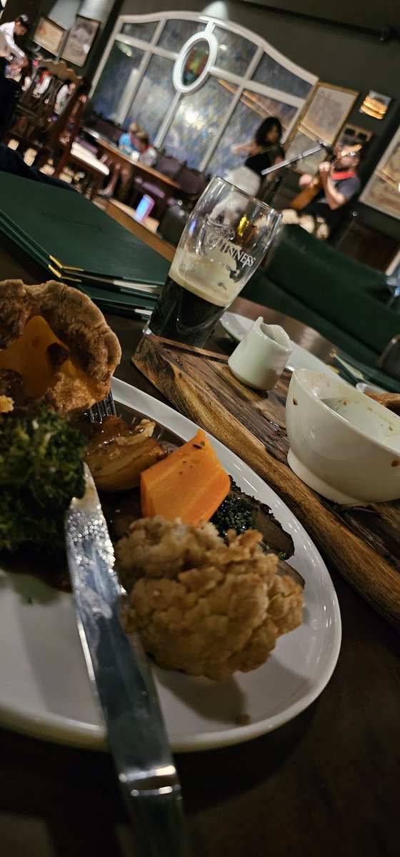 Iteland? No ..Oman, amazing roast,  washed down with few glasses of the black stuff,  and traditional music!