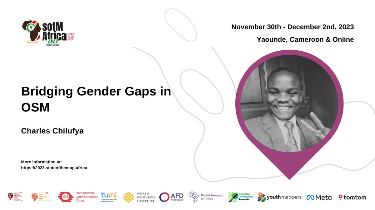 🌍 Join <a href="/CharleChilufya/">Charles Chilufya</a> for an insightful panel discussion on Bridging Gender Gaps in #OpenStreetMap! 🚀 Get ready to hear firsthand experiences and insights on addressing gender biases in technology. Don't miss it! #SotMAfrica2023 🗺️👩‍💻🌟
Explore more at pretalx.com/sotm-africa-20…