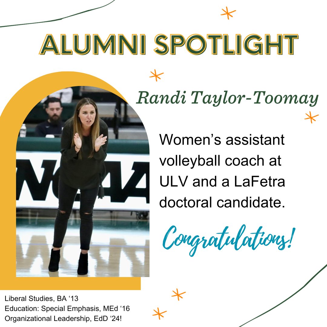 LaFetra_ULV's tweet image. It's #AlumniFeatureFriday! 🐾🐆

Randi Taylor-Toomay will soon be a three-time LaFetra graduate (Liberal Studies, BA '13, Education: Special Emphasis, MEd '16, Organizational Leadership, EdD '24).

@ULaVerne
#LeoforLife #ulvalumni #lfce #alumnifeatures