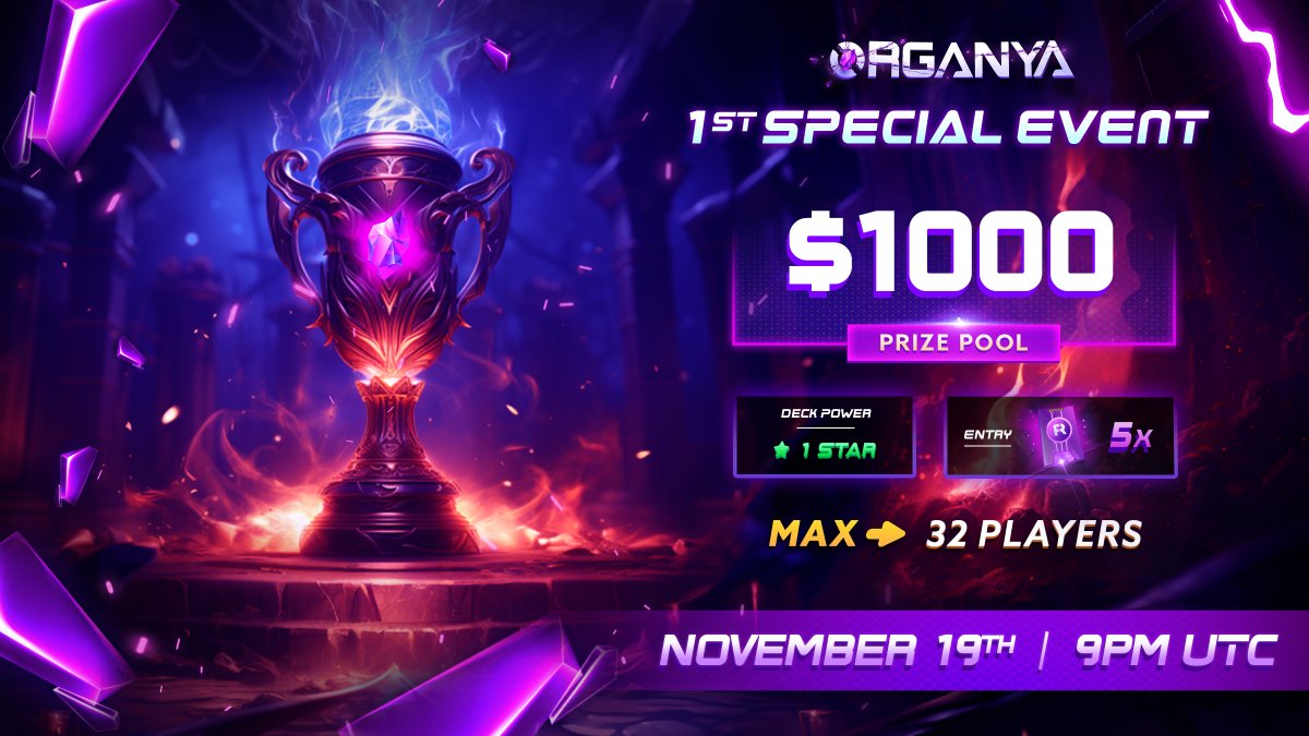 ORGANYA'S INAUGURAL SPECIAL EVENT:
Registrations are Now Open! 🔥

Compete in the tournament and dominate each round for the chance to win an AMAZING PRIZE in $USDT!

🎟️ENTRY: 5x $FEVR Playoffs tickets

🏆Prizes

1st — $400
2nd — $250
3rd — $100
4th — $100
5-8th — $37,5

RUSH AND