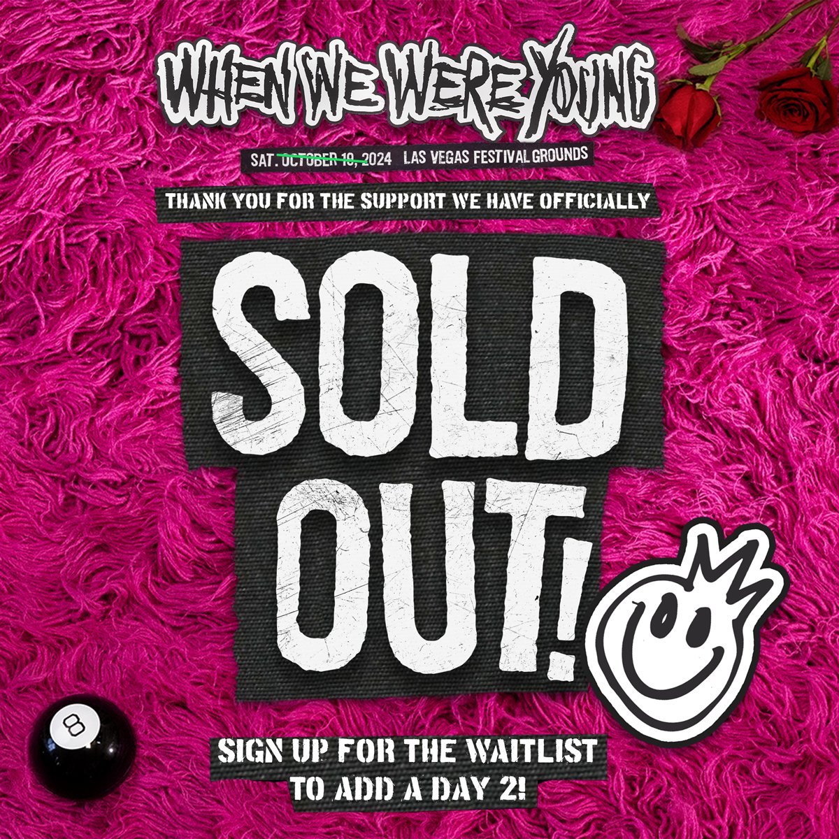 WWWYFest2024 has SOLD OUT! Sign up for the waitlist to add a day 2. 🖤🥀 WAITLIST LINK: whenwewereyoung.frontgatetickets.com/waitlist