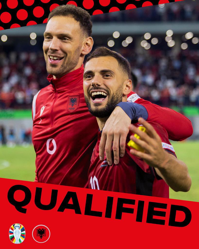 AlbanianFooty's tweet photo. IT’S OFFICIAL! Albania will play at Euro 2024 next summer! https://t.co/I6LxwxsZxF
